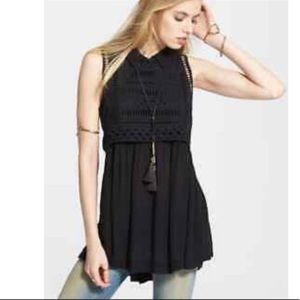 Free People twice as nice black tunic